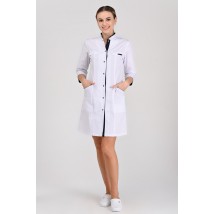 Women's medical gown Beijing White/dark blue 3/4 50