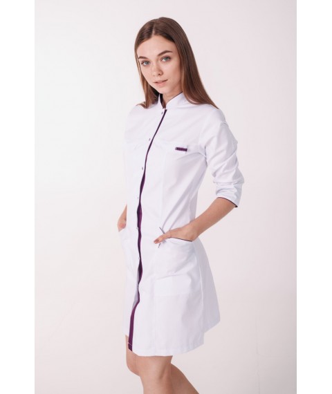 Medical gown Beijing White-violet 3/4, 62 rub.