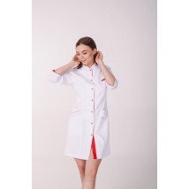 Women's medical gown Beijing White-red 3/4 52