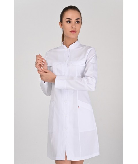 Медицинский халат женский Пекин Белый (длинный рукав) 48