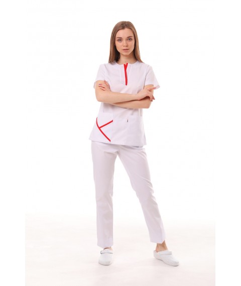 Медицинский костюм Турин Белый-Красный 42