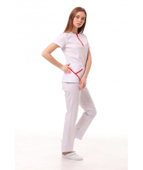 Medical suit Turin White-Red 50