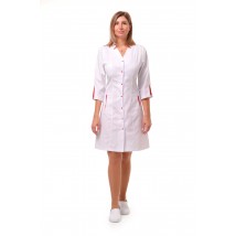 Medical gown Genoa White-red 3/4 58