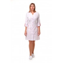 Medical gown Genoa White-red 3/4 60