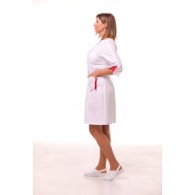 Medical gown Genoa White-red 3/4 60