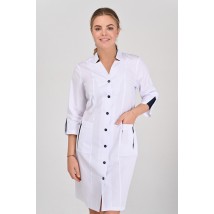Medical gown Genoa White/Dark blue (button) 46