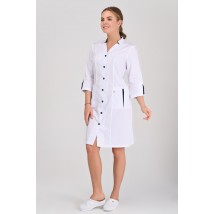 Medical gown Genoa White/Dark blue (button) 46