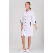 Medical gown Genoa White/Dark blue (button) 52