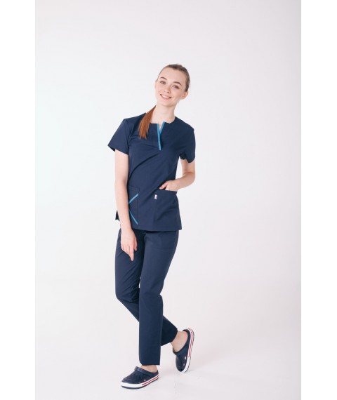 Medical suit Turin, Dark blue/Sky 64