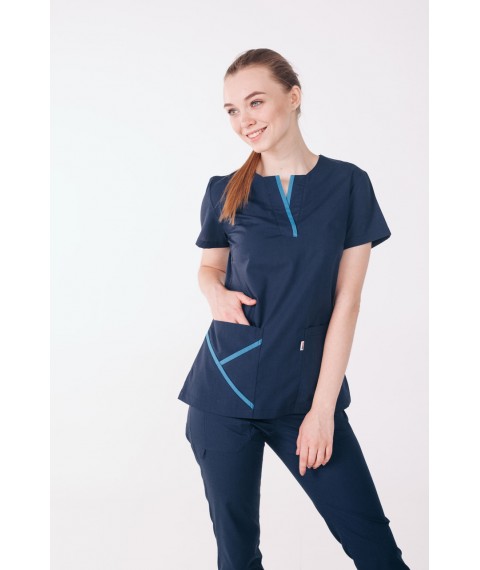 Medical suit Turin, Dark blue/Sky 64