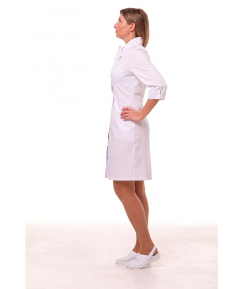 Medical gown Arizona, White (white button) 3/4 58