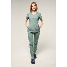 Medical suit Celeste Olive/dark blue, Short sleeve 44