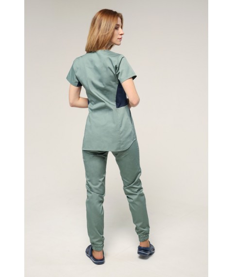 Medical suit Celeste Olive/dark blue, Short sleeve 44