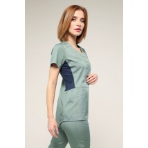 Medical suit Celeste Olive/dark blue, Short sleeve 48