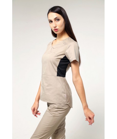 Medical suit Celeste Dark cappuccino-black, Short sleeve 52