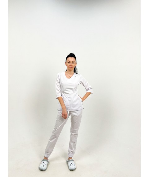 Medical suit Celeste, White 3/4 44