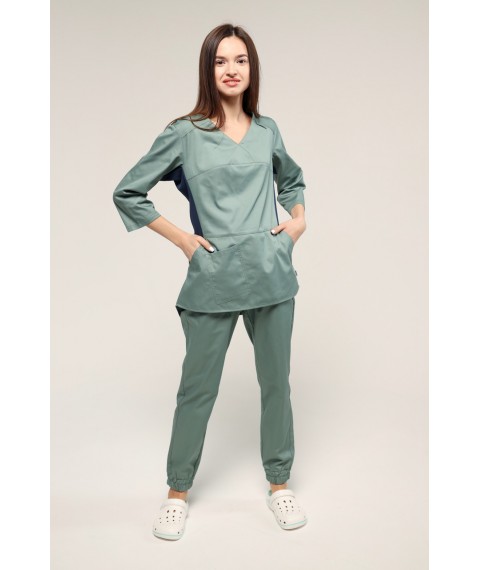 Medical suit Celeste, Olive/dark blue 3/4 44