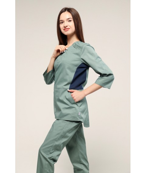 Medical suit Celeste, Olive/dark blue 3/4 50