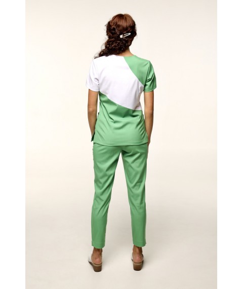 Medical stretch suit Ankara, Green and white 48