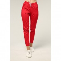 Women's medical pants 7/8, Red 60, Scarlet