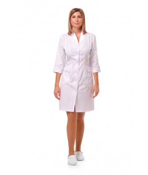 Medical gown Arizona, White (white button) 3/4 44