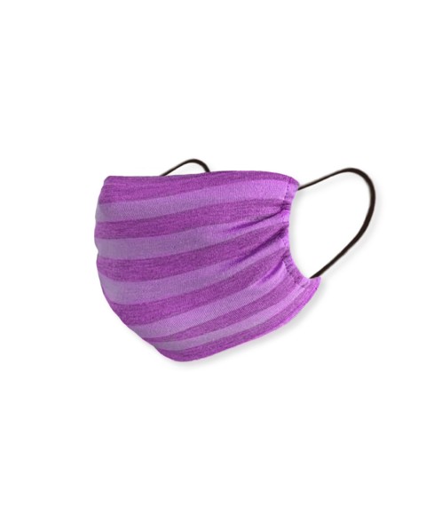 Reusable knitted mask with pocket, purple