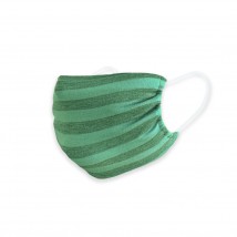 Reusable knitted mask with pocket, green