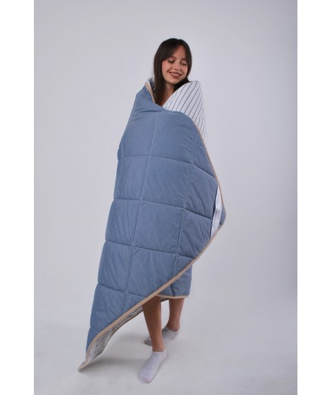 Decke Goodnight.Store Lightweight: 140x200 cm Farbe Blau / Wei? in Streifen