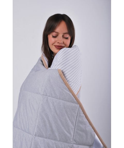 Blanket Goodnight.Store Lightweight: 180x200 cm color Gray / White in stripes