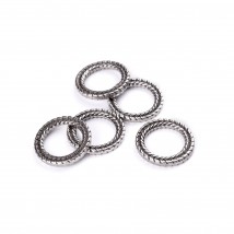 Connector Ring Spikelet, 28 mm, 5 pcs (silver)