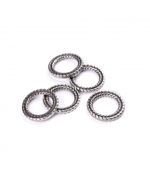Connector Ring Spikelet, 28 mm, 5 pcs (silver)