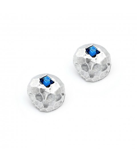Meteora stud earrings, aquamarine color