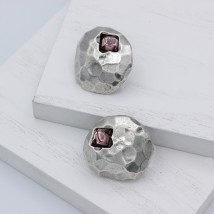 Meteora stud earrings, amethyst color