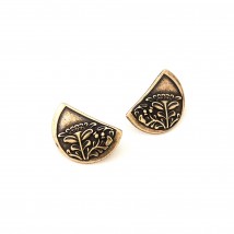 Krinichka earrings, stud, bronze