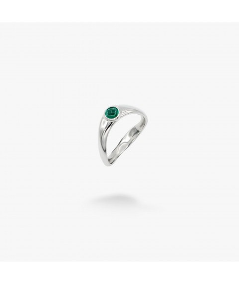 Кольцо Тонкая Материя  Emerald 925 18