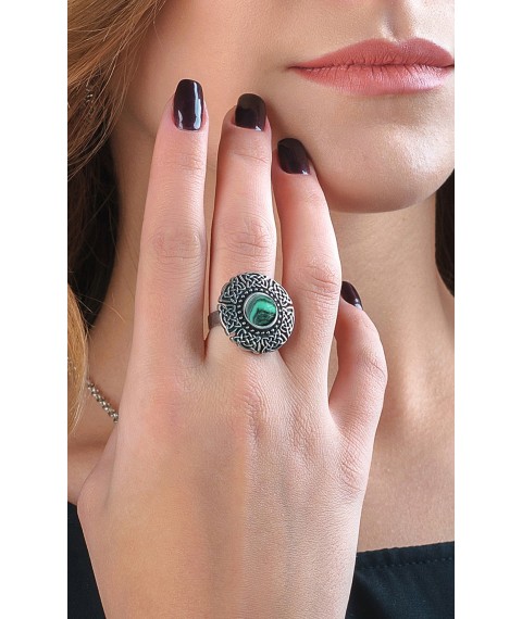 Oranth ring, malachite