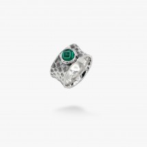 Cepheid ring emerald 6mm 925 18.5