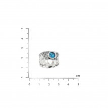 Cepheid ring dark aquamarine 6mm 925 19.5