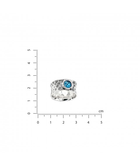 Cepheid ring dark aquamarine 6mm 925 17.5