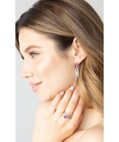 Earrings Verbochka Rose Opal 925 Vibrazhennya