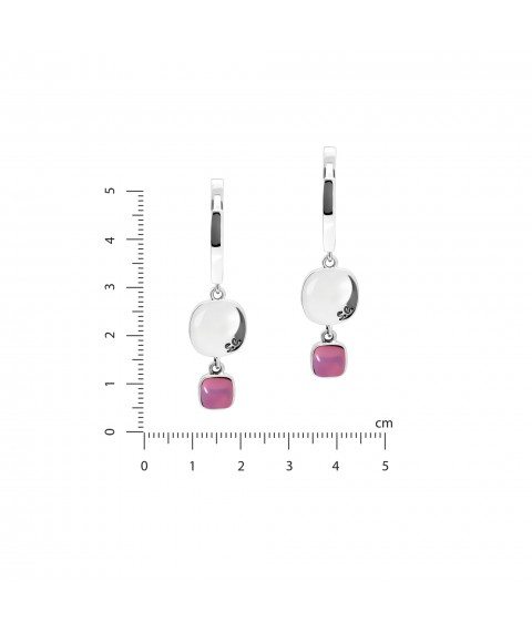 Earrings Reflection Rose Opal 925