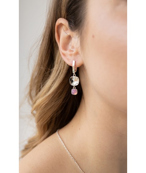 Earrings Reflection Rose Opal 925