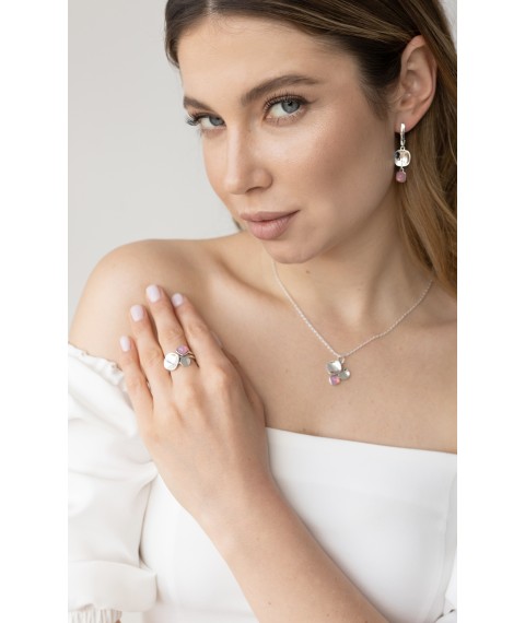 Серьги Отражение Rose Opal 925