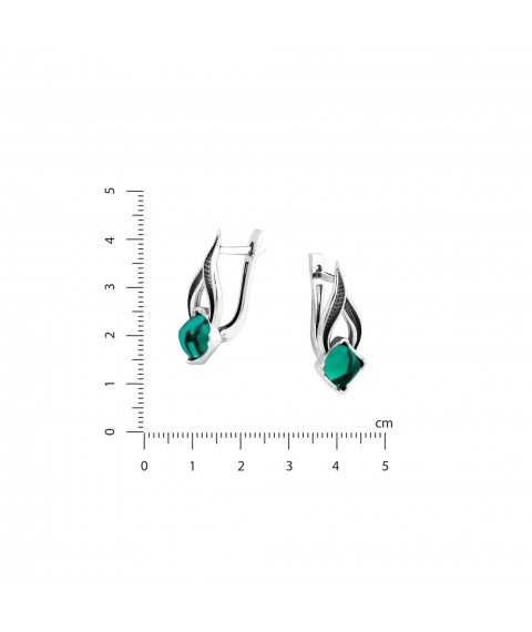 Earrings Leaf Willow Sea Breeze 925