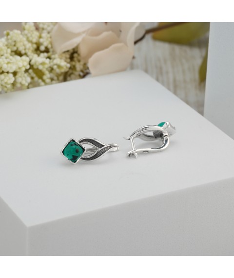 Earrings Leaf Willow Sea Breeze 925