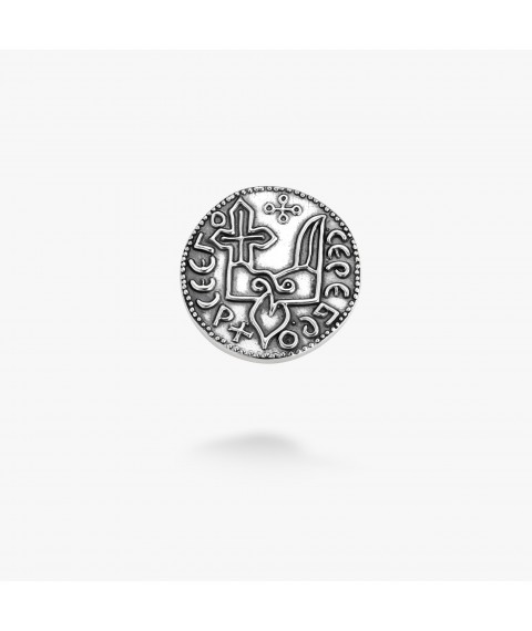 Брошь значок Тризуб Серебряник Святополка 925