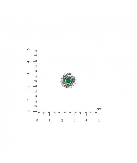 Брошь значок Подсолнух Emerald 925