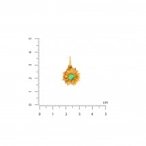 Sunflower Pendant Peridot Gold