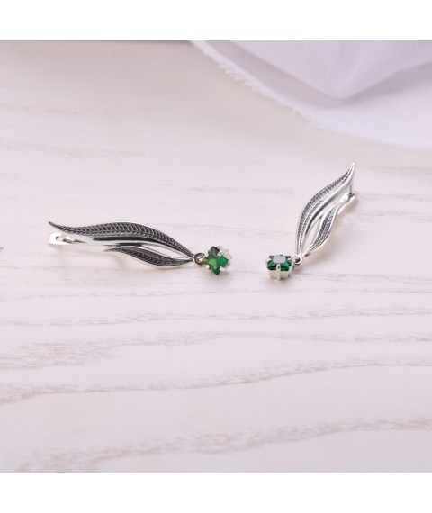 Серьги Вербочка Emerald 925 Zirkon