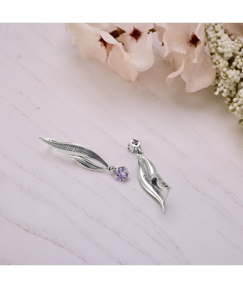 Серьги Вербочка Lavender 925 Zirkon